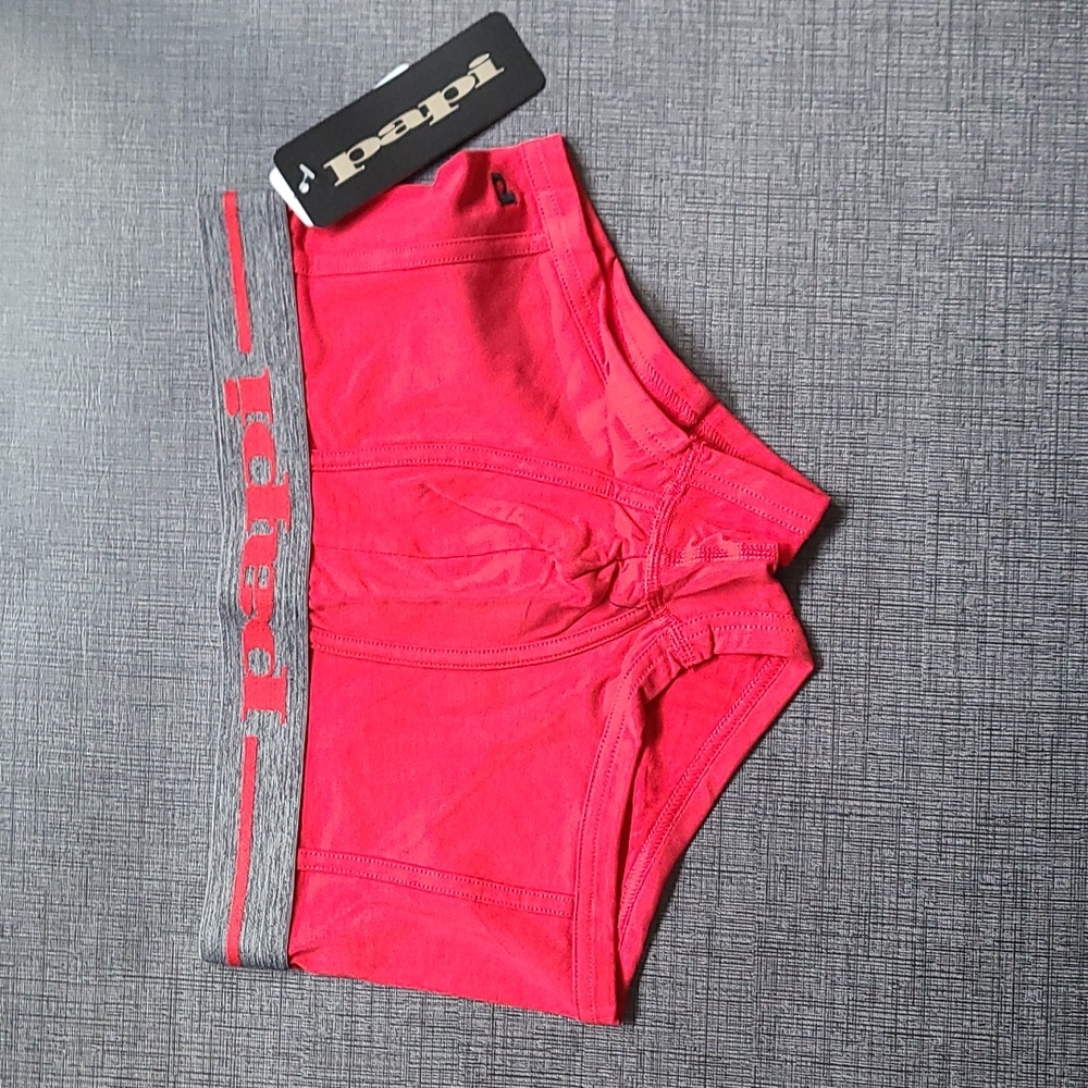 Papi Supima Cotton Varsity Club Brazilian Trunk Boxer Brief - Red